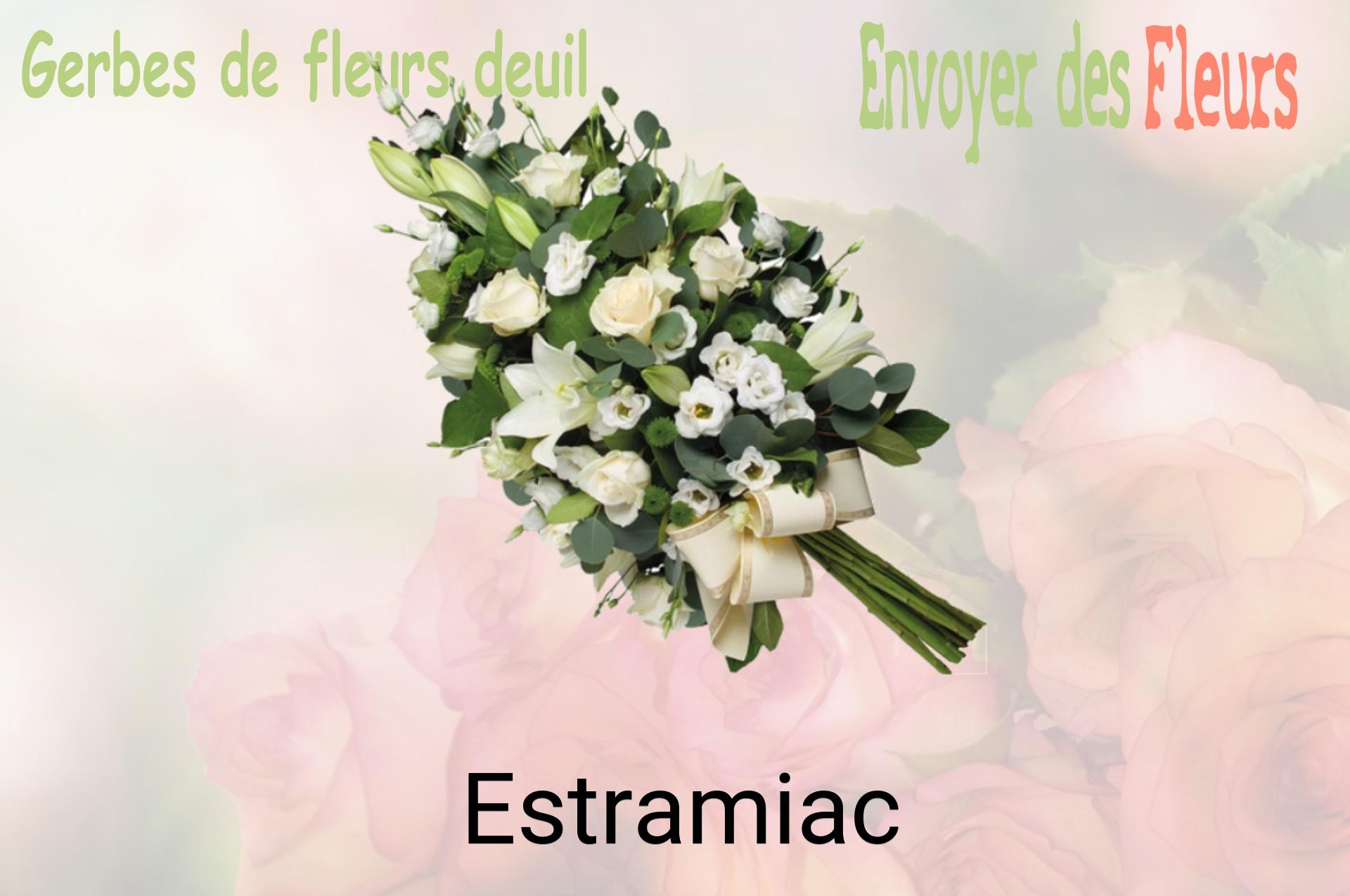 Gerbe de fleurs de deuil livrée à Estramiac